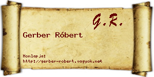 Gerber Róbert névjegykártya